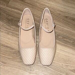 Office Girl London Women's Cream Woven Flats